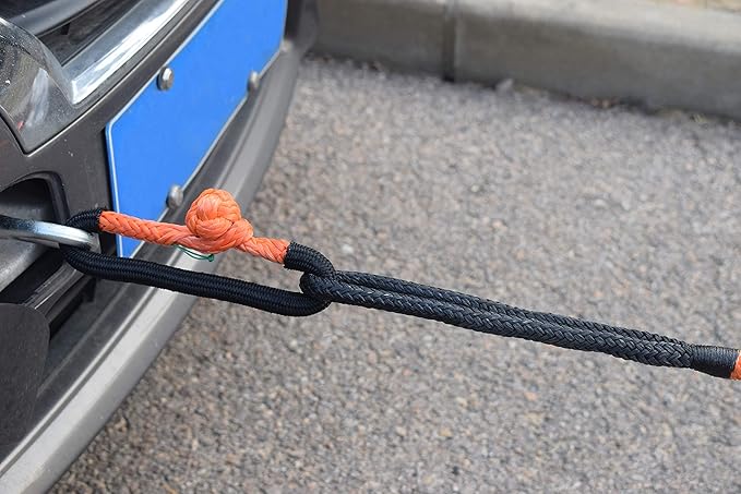 QIQU Kinetic Recovery & Tow Rope Heavy Duty Vehicle Tow Strap Rope for Truck ATV UTV SUV Snowmobile and 4x4 Off-Road Recovery 3 Size to Choose(1/2’’/3/4’’/1’’) 3 Color (1/2''x20', Orange)