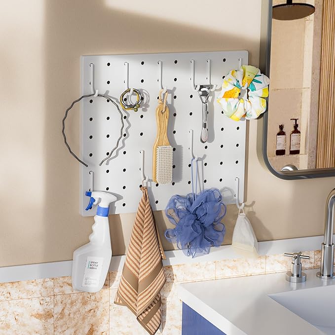 Pegboard Combination Kit - Pegboards and Accessories Modular Hanging for Wall Organizer, Crafts Organization, Ornaments Display, Nursery Storage, Peg Board