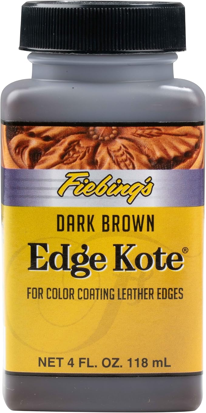 Fiebing’s Edge Kote, 4 Oz. - Color Coats Leather Edges - Dark Brown