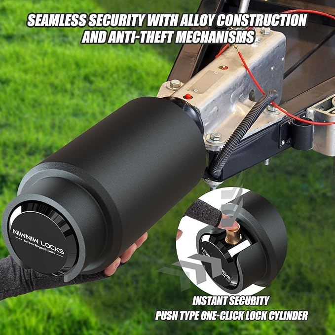 2178-B Heavy Duty Trailer Hitch Lock 2 Inch Bulldog or Ram Ball Coupler Anti-Theft,Travel RV/Camper/Boat/Truck/ATV/UTV/Flatbed/Cargo/Dump/Utility Trailer Tongue Lock Secure Design
