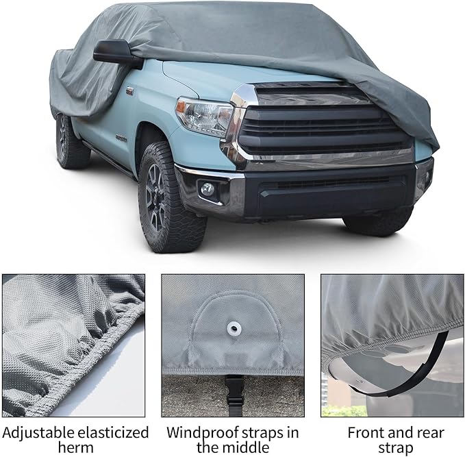Leader Accessories Truck Car Covers for Automobiles All-Weather Limited Waterproof, Breathable Full-Exterior Covers for Indoor and Outdoor Use, Fits Pick Up 241"-250"