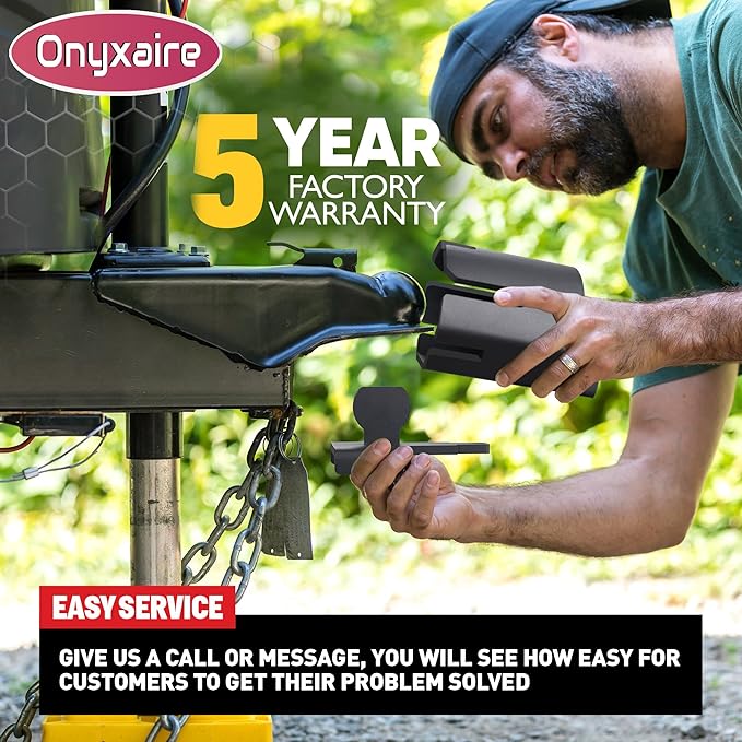 Trailer Hitch Lock for 2-5/16" and 2" Coupler (Upgrade 2025), Heavy Duty Anti-Theft Trailer Lock, Ultra-Thick Solid Steel, Pry-Resistant Brass Locking Core, Trailer Coupler Lock for RV, Trailer, Boat