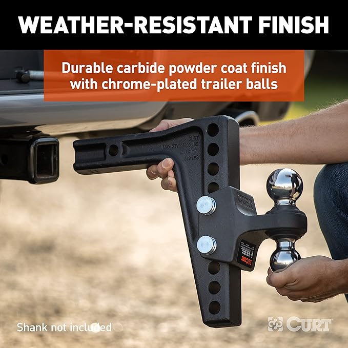 CURT 45933 Dual Ball Attachment for Weight Distribution Shank, 2 and 2-5/16-Inch, Up to 15,000 lbs