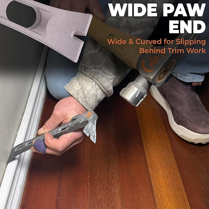Wrango Tools - 9.5" Titanium Molding Bar - Trim and Siding Removal - Double-Wide Ends - 45% Lighter Than Steel - Side Nail Puller - Professional Grade & Lifetime Warranty - 5% Donated To Help Farmers