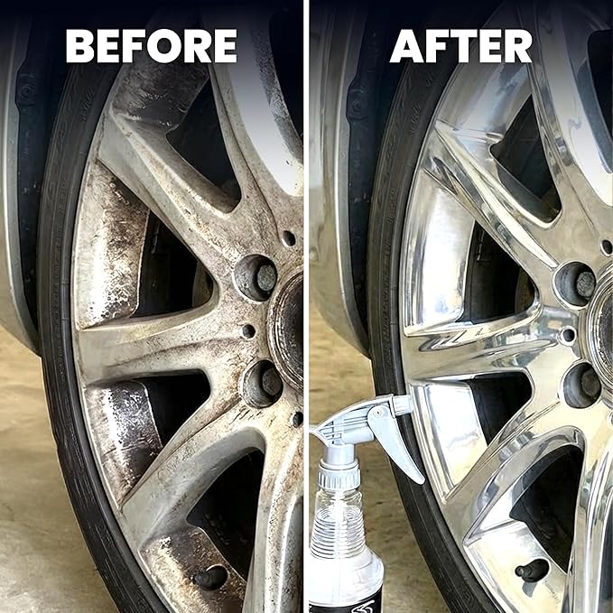LANE'S New Aluminum Car Wheel Cleaner | Acid Rim Cleaner and Brightener | Brake Dust, Oxidation & Rust Remover for Motorcycles, Cars, Trucks | Shines & Eliminates Hard Scrubbing | 16oz, 2 Pack