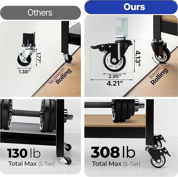 HOMEDANT House 36.2" W 5 Tier Heavy Duty Garage Shelving Adjustable Metal Rack Storage Shelves Standing Shelf Unit Organizers Pantry Closet Office Black 2Pack