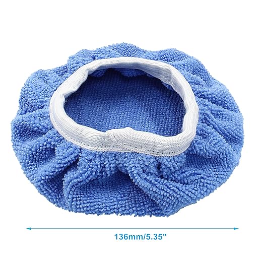 6 PCS Car Polishing Bonnet Buffing Pads - Soft Microfiber Buffing Pads Cover for 5" - 6" Car Polisher - Sky Blue