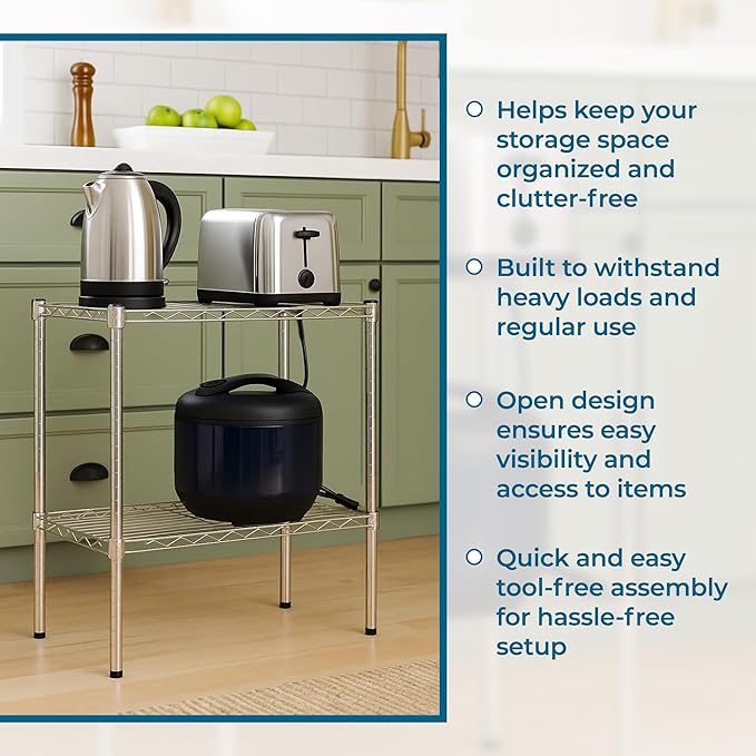 Honey-Can-Do 14x24x24 Shelving Unit CRM SHF-09374 Chrome, 500 lbs
