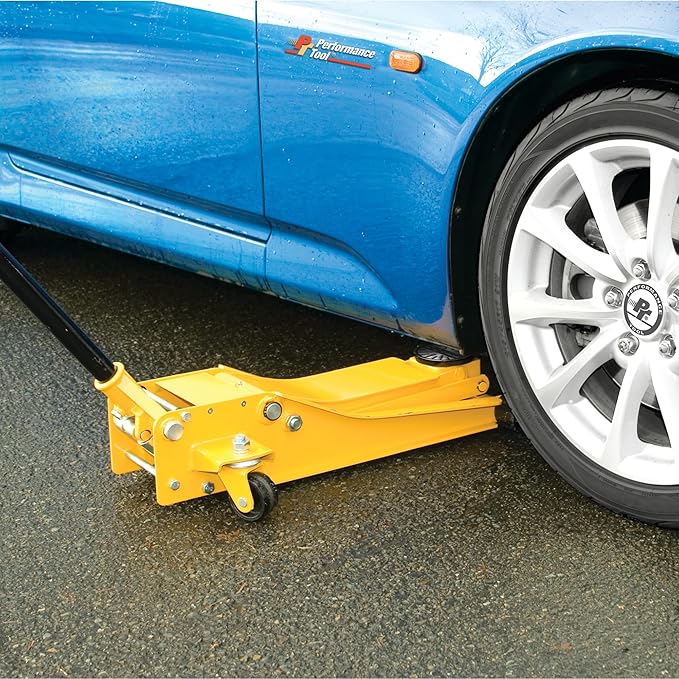 Performance Tool W1642 Professional Low-Profile Swiveling Floor Jack, 2-Ton Capacity, Lift Range 2-3/4-Inch to 20-Inch