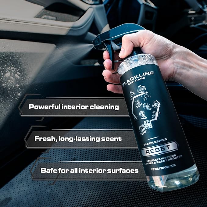 Blackline Luxury Scented Leather Interior Car Cleaner Reset Deep Cleans & Deodorizes All Surfaces, pH-Neutral High-Foam Formula, Long-Lasting Premium Fragrance and Deodorization for Car