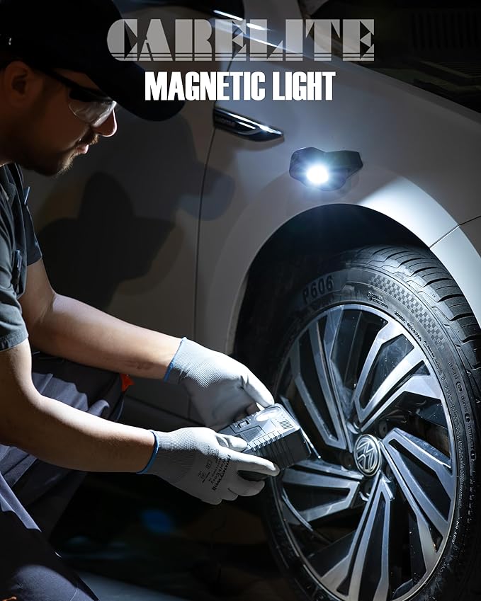Magnetic Work Light – 780 Lumen Compact Pocket Light, Rechargeable 3000mAh, 360° Pivot, Durable & Portable for Mechanics & Jobsites (Blue, 3-Pack)