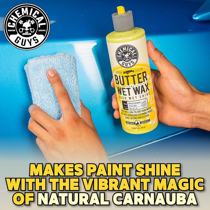 Chemical Guys WAC_201 Butter Wet Wax, Deep Wet Shine for Cars, Trucks, SUVs, RVs & More, 128 fl oz (1 Gallon) Banana Scent