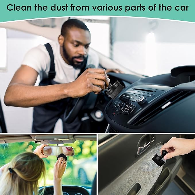 Dreyoo 2 Pack Car Tire Shine Applicator, Auto Detail Brush, Portable Car Tire Brush with Seal Cover Design, High Density Soft Detailing Bristles for Vehicles Wheel Shine Polish Wax Applicator (Black)