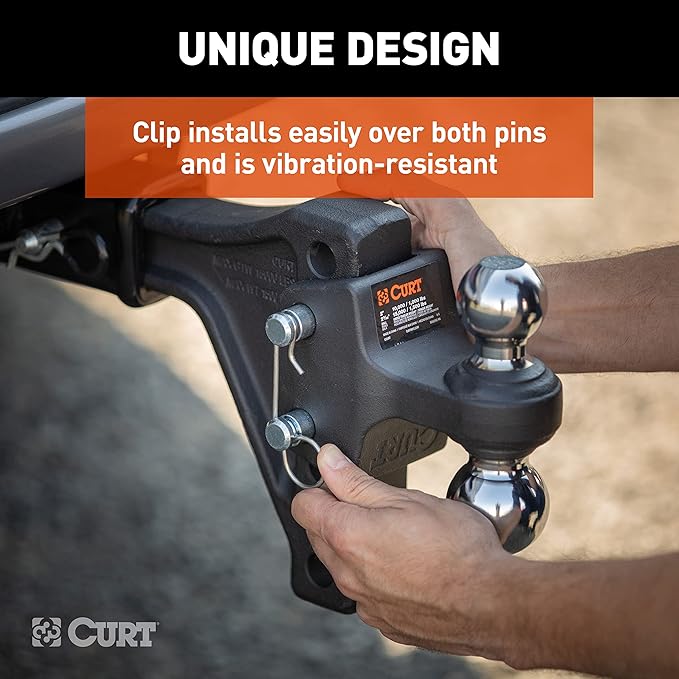CURT 45935 Adjustable Trailer Hitch Ball Mount with Dual Ball, 2" Shank, Up to 15,000 lbs