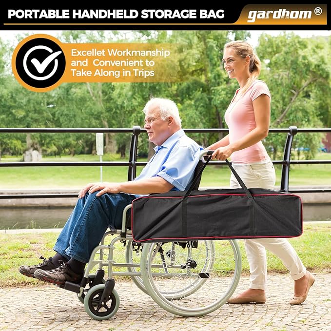 gardhom 1Pair 4FT Adjustable Wheelchair Ramp 48" L x 7.4" W Telescopic Ramps for Wheelchairs 600lbs Portable Wheelchair Ramps for Steps Home Threshold Doorways Steps Stairs with Carrying Bag