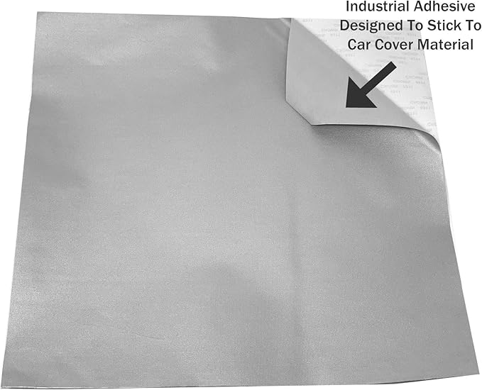 Patch for Car Covers - Polyester Material (Silver Type) - Strong Self Adhesive Backing - 1 ft x 1ft Patch - Use On Boat Covers, RV Covers, Car Covers, Motorcycle Covers and More - 2 Pack