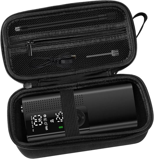 Case for Airmoto for MODARI Tire Inflator Portable Air Compressor Case,120 PSI Air Pump,Car Tire Pressure Gauge (120 150 PSI) Storage Bag, Air House, Connector and Accessories (Box Only)-(Black)