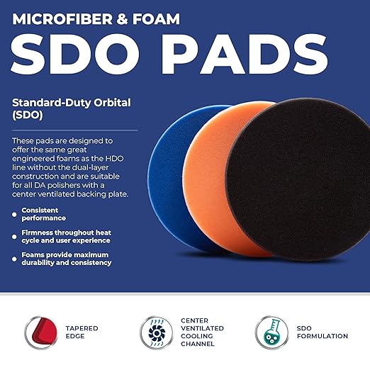 Lake Country 3-pack of 5.5" SDO Foam Polishing Pads Premium Standard Duty Orbital Polishing Pads for Painted Surfaces. (Fits 5" backing plate)