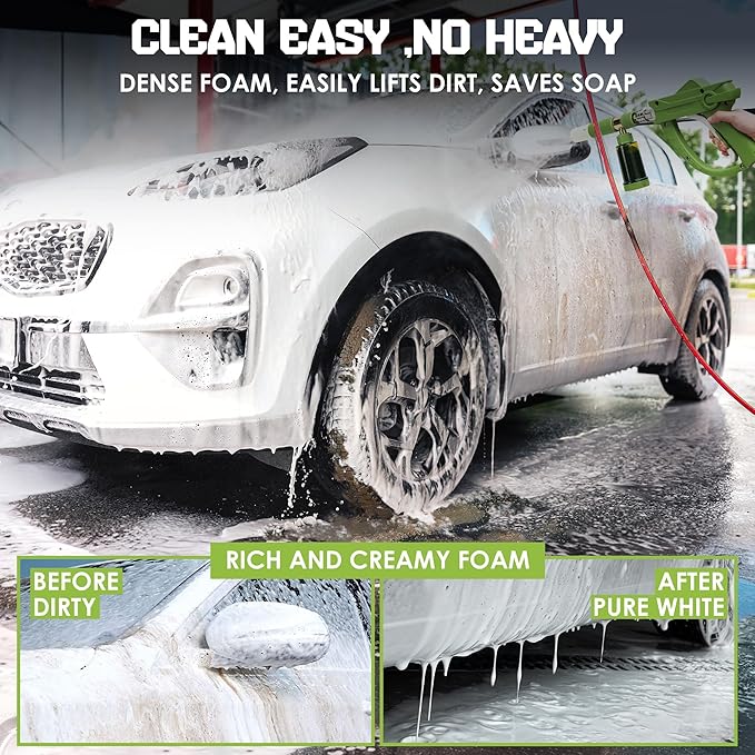 Foam Cannon Pro for Pressure Washer with 5 Nozzle Tips, Adjustable Soap Foam Sprayer with 1/4" Quick Connector for Car Wash