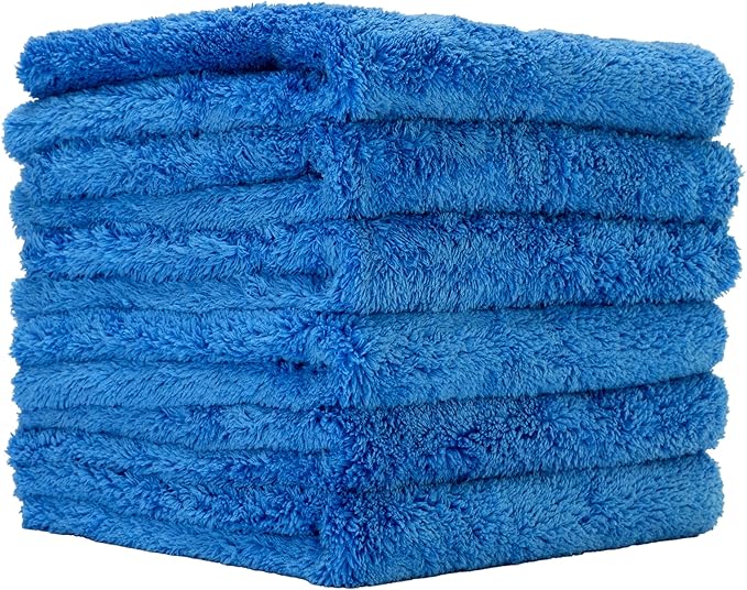 PROJE' Blue Microfiber Towel - Ultra Absorbent - Car Drying, Polishing, Buffing Cloth & Interior Detailing Towel - 500 GSM 16x16in - Auto Detailing Supplies - Pack of 6 Premium Car Care