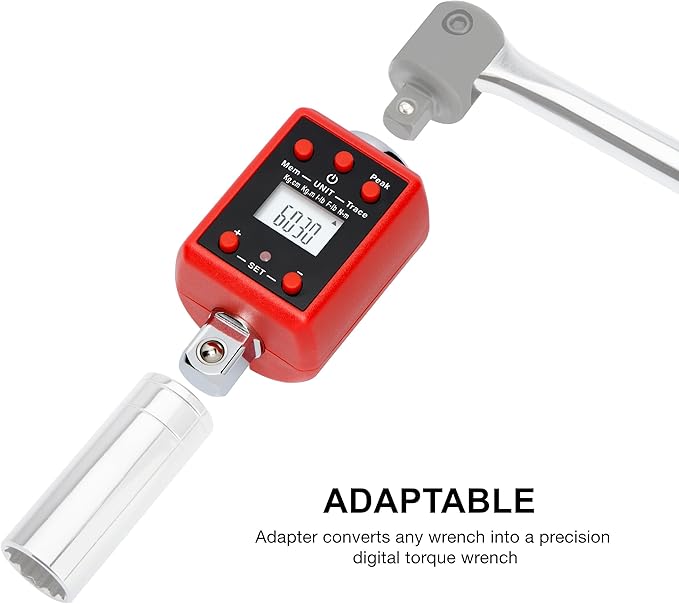 NEIKO 20741A 1/2” Digital Torque Adapter, 29.5-147.5 Ft-Lb, 1/2” Drive Digital Torque Wrench Converter/Torque Wrench Adapter, Alert Signals Torque Setting, Calibrate Digital & Analog Torque Wrench