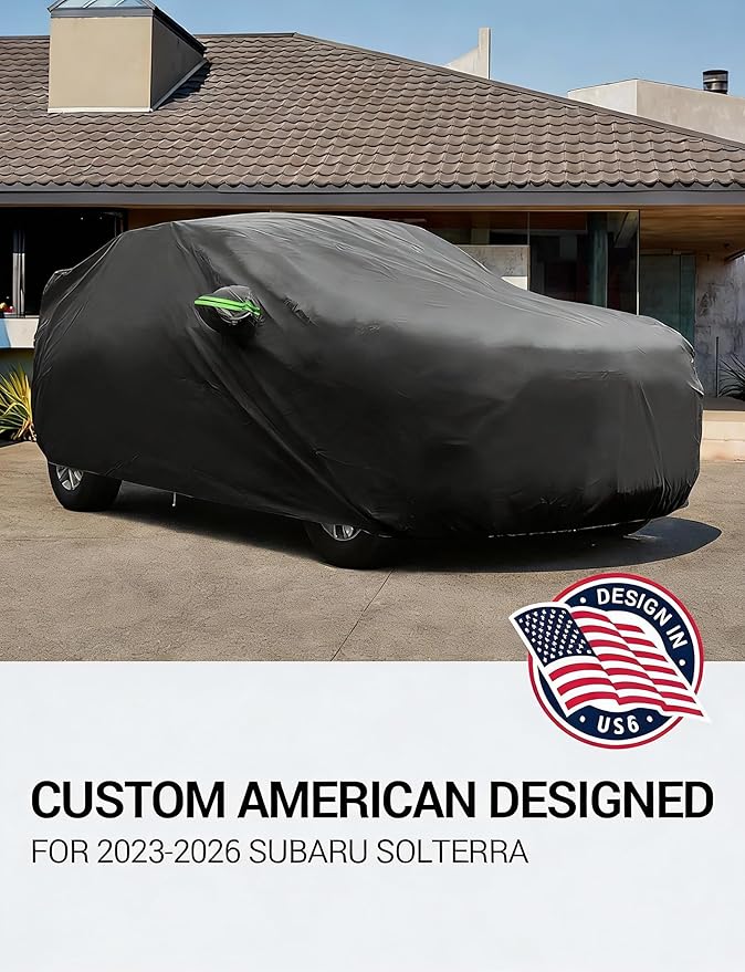 Proadsy Car Cover Custom Fit for Subaru Solterra 2023 2024 2025 2026, Waterproof All Weather for Automobiles, Full Exterior Cover Rain Snow Sun Protector Indoor Outdoor Car Cover