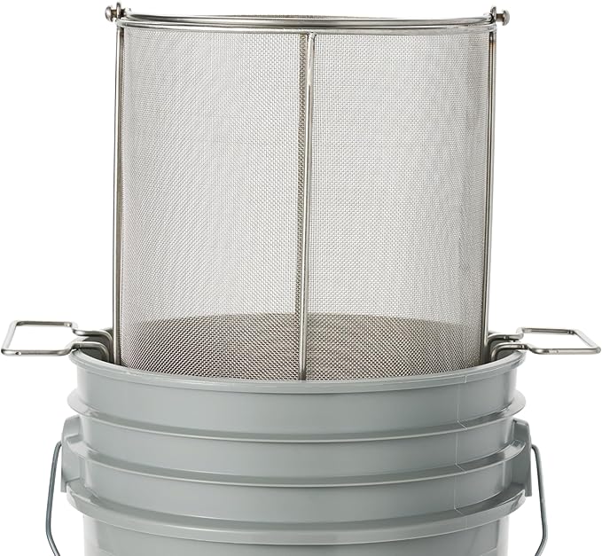 Dip N’ Drain – Stainless Steel Part Cleaning Strainer Basket for 5-Gallon Buckets (Bucket Included) | 1/32″ Mesh, Swing Handle, Perfect for Mechanics, Auto Parts, Garage, Shop & Home Workshop Cleaning