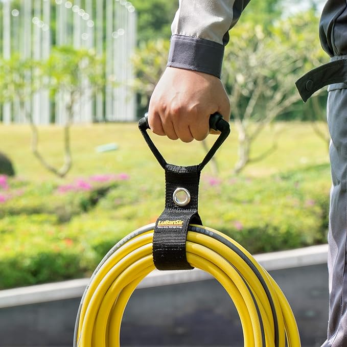 LuBanSir 3 Pack Extension Cord Organizer, 17" Portable Hook and Loop Storage Straps with Grommet Fit Extension Cords, Cables, Ropes, Garden Water Hoses Carrying and Hanging