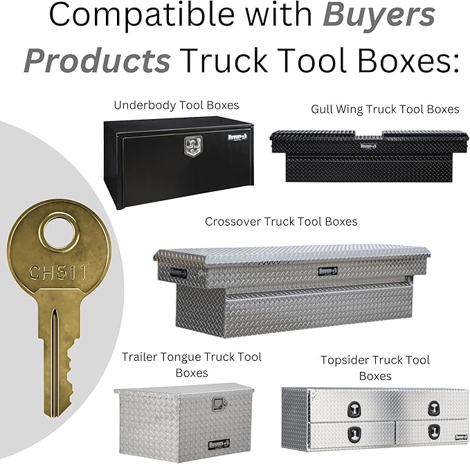 CH511 Key Replacement for Truck Tool Boxes Marked CH511 - Compatible with Any CH511 Lock - Comes with Robby's Cloud Keychain - Key Style May Vary (1 Pack)