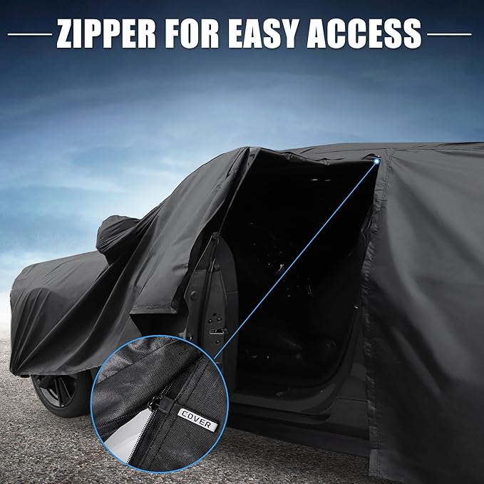 X AUTOHAUX Car Cover for Mini Cooper 2DR 2002-2021 210D-PU Outdoor Full Car Cover All Weather with Door Zipper