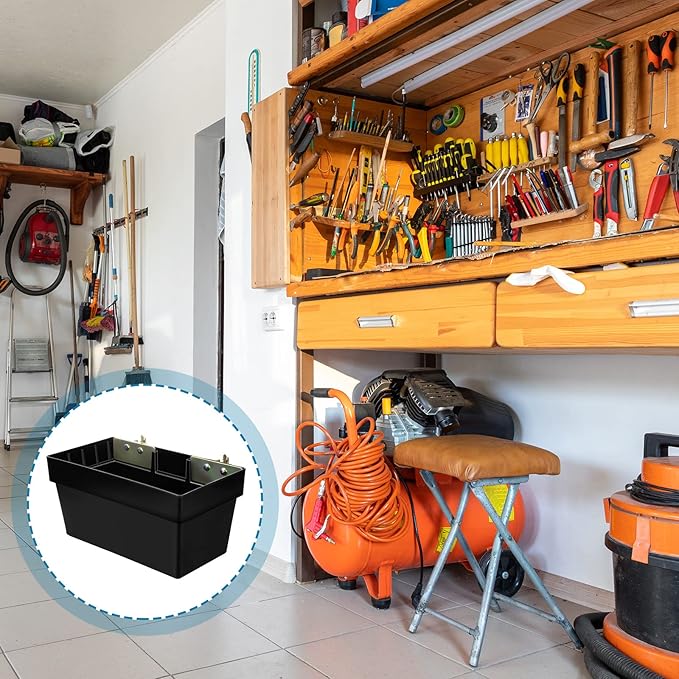 BBTO 2 Pcs E-track Basket Storage Bin E Track Accessories Storage Box for Enclosed Trailer Workshop Garage Tool Organizer