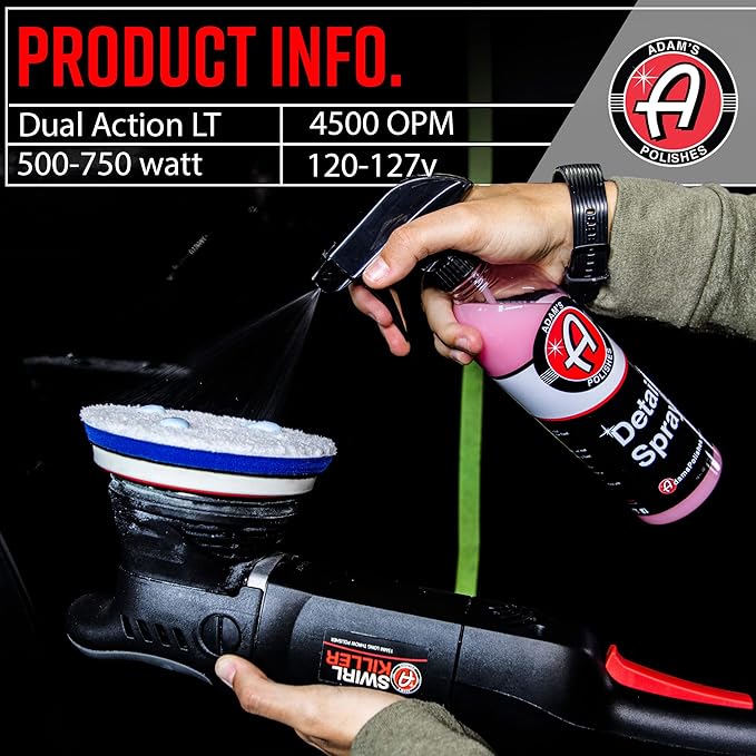 Adam's Polishes Swirl Killer 15mm Polisher Kit 7 Item Buffer Polisher Dual Action Machine | Use W/Car Polish, Polishing Compound, or Car Scratch Remover | Detailing Car Wash Clay Bar Ceramic Coating