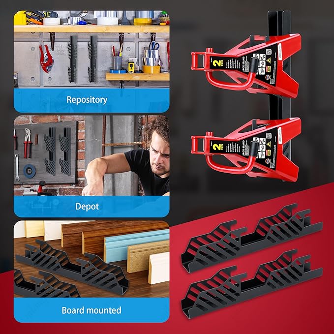 Jack Stands Wall Mount Organizer Brackets Fits 2 & 3 Ton,Heavy Duty Jack Stands Holder Hook,Jack Stand Storage Rack Wall Mount,Great for Car Tower Trailer Accessories Tool– 2 Packs for 4 Jack Stands