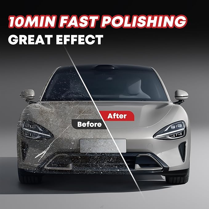 SILVEL Buffer Polisher, 1600W 7 Inch/6 Inch Polisher for Car Detailing, Wax Machine, 7 Variable Speed, with 6 Foam Pads, 3 Wool Pads, Packaging Bag, for Boat Polishing and Waxing