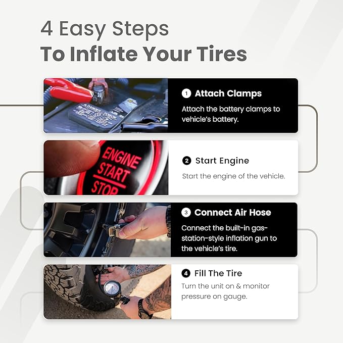 VIAIR 300P - 30033 Tire Inflator Portable Offroad Air Compressor for Truck & SUV, 12V On/Off Road Tire Pump Air Compressor Portable Heavy Duty 150 PSI