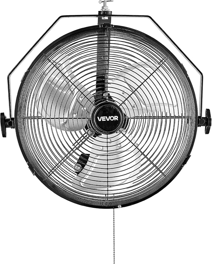 VEVOR 14 Inch Industrial Wall Mount Fan, High Velocity 2473 CFM Outdoor Fan with 3 Speeds, Waterproof IP44 Garage Wall with Aluminum Blades for Workshop, Warehouse, Greenhouse
