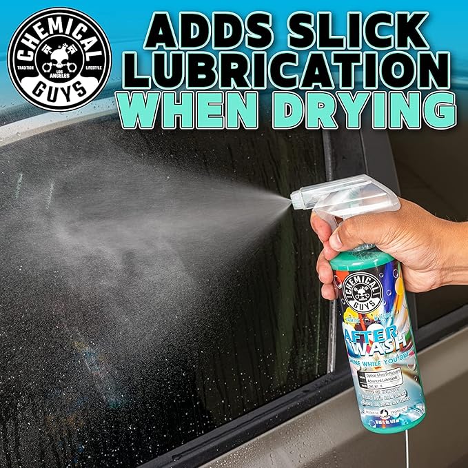 Chemical Guys CWS_101_64A Car Wash, Dry & Shine Bundle - Maxi-Suds II Foaming Car Wash Soap, 64 oz (Half Gallon), Cherry Scent + After Wash Gloss Boosting Drying Aid (16 oz) (2 Items)