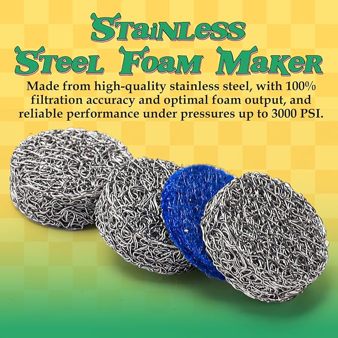 3 Pieces 1.1 mm Orifice Foam Cannon Nozzle and Foam Maker Meshes Kit for Foam Cannon Replacement Thread Nozzle Tips and Mesh Filter, with Cleaning Tools, 3000PSI
