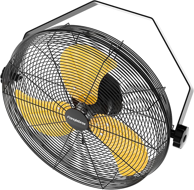 2600 CFM 14 inch Outdoor High Velocity Wall Mounted Fan, 3-Speed Metal Fans with IP44 Enclosure Motor, Industrial Grade Weatherproof Wall Fan for Patio, Greenhouse, Garage, and Gazebo