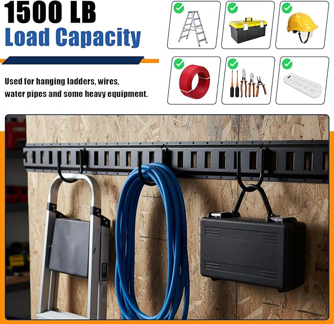 10 Pack 5" E Track J Hooks Heavy Duty E Track Large Steel J Hook E Track Accessories for Cargo Tie Down Systems in Enclosed Trailer Garage Workshop 0.5" Diameter Solid Steel Maximum Load 1500 Pounds