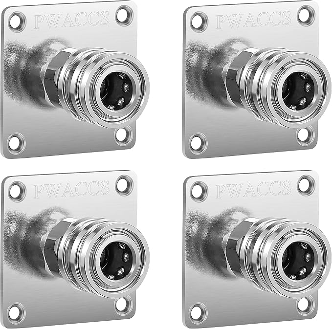 PWACCS Pressure Washer Foam Cannon Holder, 1/4" Quick Connect Automatic Foam Cannon Mount, Stainless Steel Pressure Washer Nozzle Tip Holder, Pressure Washer Accessories Storage Rack 4 Pack