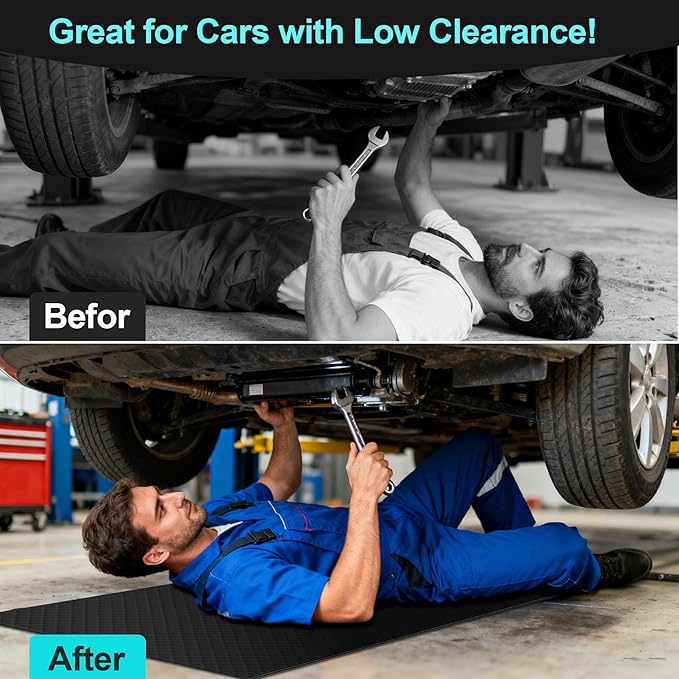 Rolling Creeper Mat,Under Car Repair Garage Mat, 58"X28",Made Available for Self-Driving Tour, Long-Haul Truck for Working On The Ground, Foldable Mechanics Mat for Low Clearance