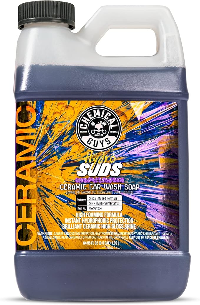 Chemical Guys HydroSuds Ceramic Shine High Foaming Car Wash Soap - Foam Cannon Soap, Works with Foam Guns or Bucket Washes Safe for Cars, Trucks, Motorcycles, RVs, & More, Berry Scent - 64 fl oz