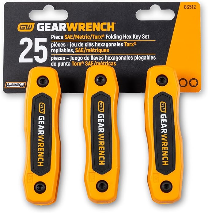 GEARWRENCH 25 Piece SAE/Metric/Torx® Folding Hex Key Set - 83512