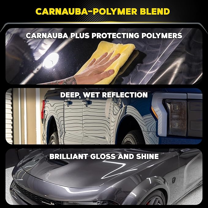 Meguiar's Gold Class Carnauba Plus Premium Paste Wax, Easy-to-Use Blend of Carnauba Wax and Long-Lasting Polymer Protection to Make Your Car Shine, 11 Oz Container