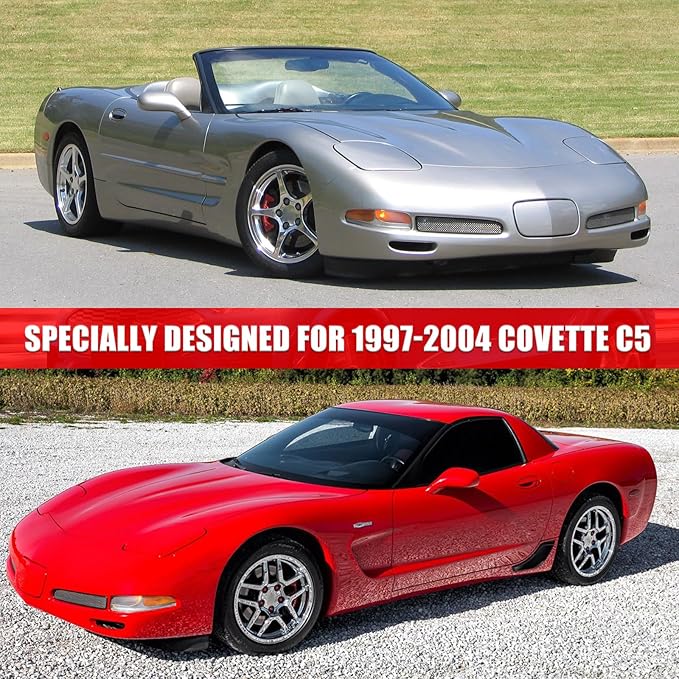Waterproof Car Covers Replace for 1997–2004 Corvette C5, 6 Layers All Weather Custom-fit Car Cover with Zipper Door & 18 Ponit Windproof Bands for Snow Rain Dust Hail Protection