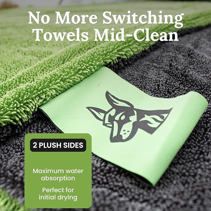 24"X45" Truck Car Drying Towel – 1200 GSM Double Twisted Loop Microfiber Cloth, Ultra Absorbent, Streak-Free, Lint-Free, Scratch-Free, Edgeless Quick Drying Towel