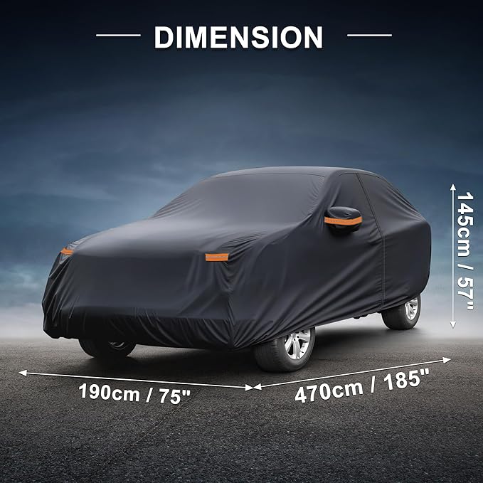 X AUTOHAUX Car Cover for Subaru Forester 210D-PU Outdoor Full Car Cover All Weather with Door Zipper for Waterproof Windproof Sun Rain Snow Protection