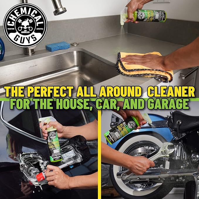 Chemical Guys CLD_101_16 All Clean+ Citrus Based All Purpose Super Cleaner, Safe for Cars, Trucks, SUVs, Motorcycles, RVs & More, 16 fl oz, Citrus Scent