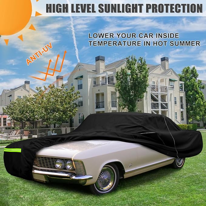 Waterproof Car Cover Replace for 1963-1970 Buick Riviera 2 Door Hardtop, 210T All Weather Classic Car Covers with Inner Cotton & Lock for Snow Rain Paint Protection